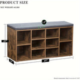 Shoe Storage Bench, Entryway Bench with Storage, 3-Tier Shoe Rack Bench 10 Cubbies Adjustable Shelves Shoe Organizer Shelf for Hallway Front Door Living Room Bedroom House Of Avana