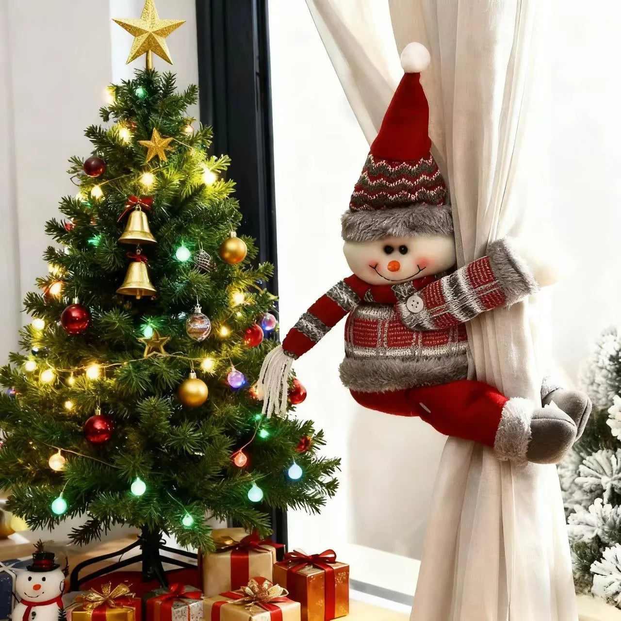 3 Christmas-themed Curtain Buckles | Santa Claus, Christmas Deer, Snowman Designs for Living Room and Bedroom Holiday Decor House Of Avana