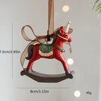 3 different shapes of wreath Christmas tree decoration pendants, resin material (with horses, bells, socks), with ribbons, pine cones and other decorations; suitable for Christmas tree decoration or room wall decoration, holi House Of Avana