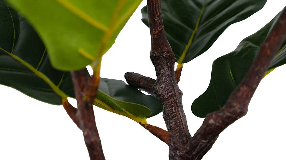 3' Faux Potted Fiddle Leaf Fig Tree, top view - House Of Avana