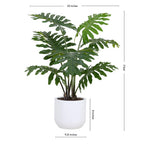 3' Faux Potted Philodendron, top view - House Of Avana