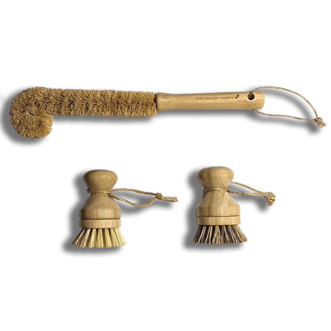 3-Piece Sink Brush Set Zero Waste Outlet