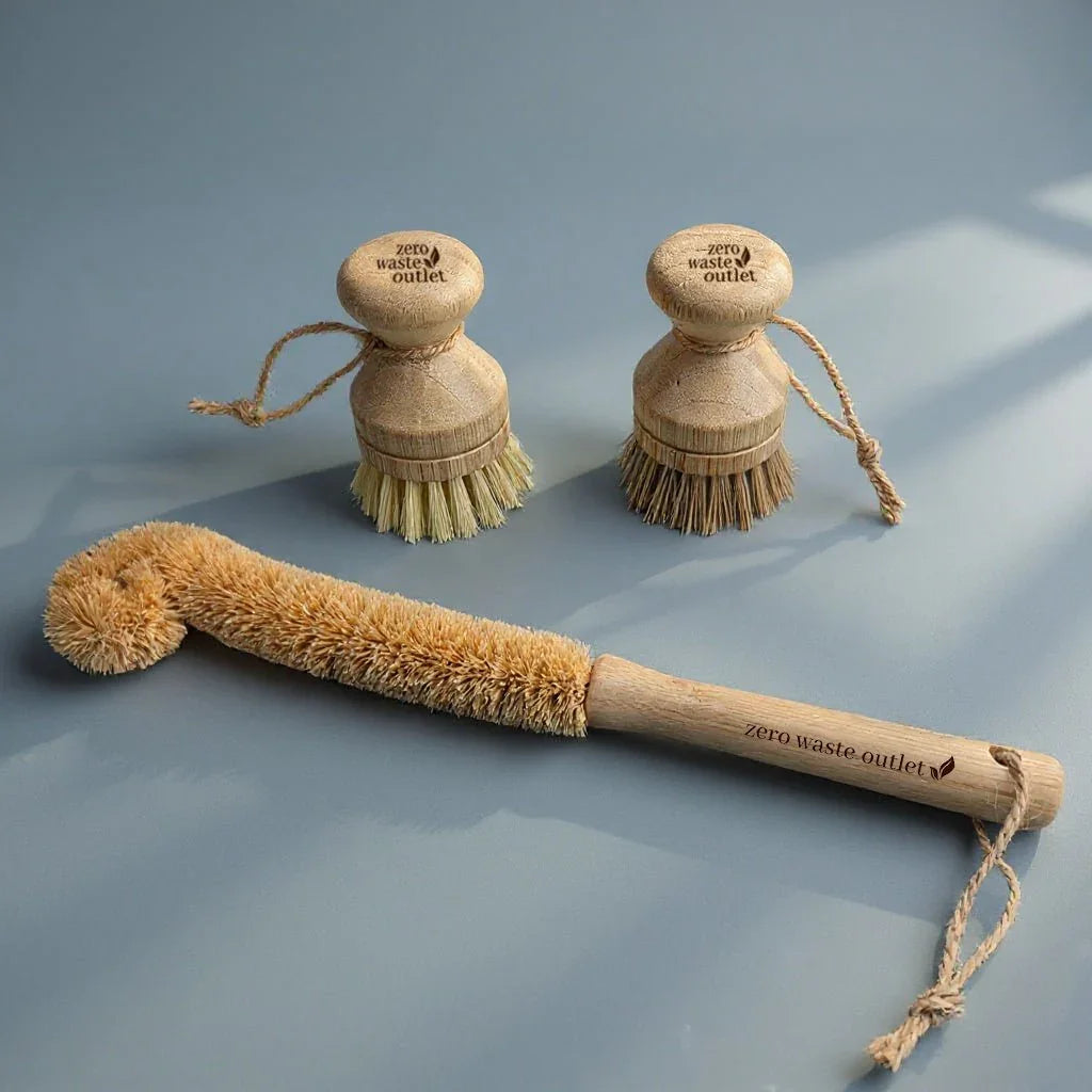 3-Piece Sink Brush Set Zero Waste Outlet