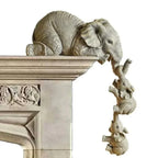 Handmade Cute Elephant Hug Baby Sculpture - House Of Avana