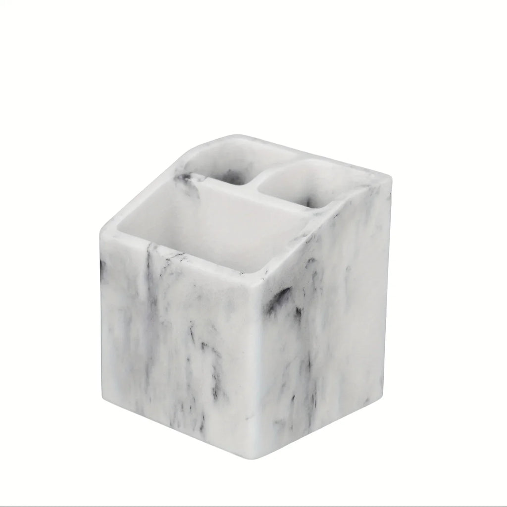 3-slot Toothbrush Holder with Drain Hole - Durable Resin Bathroom Organizer for Toothpaste &... - House Of Avana
