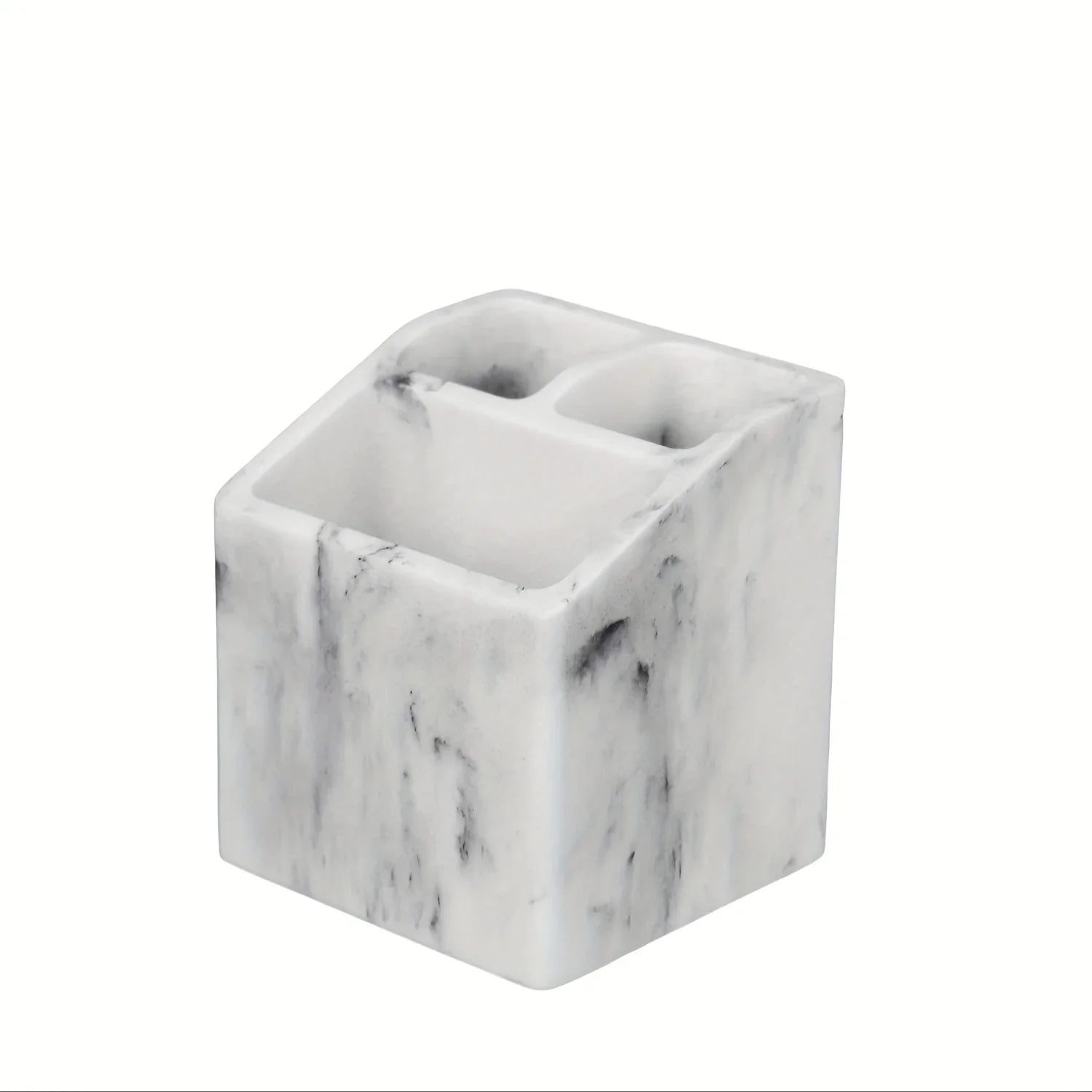 3-slot Toothbrush Holder with Drain Hole - Durable Resin Bathroom Organizer for Toothpaste &... - House Of Avana
