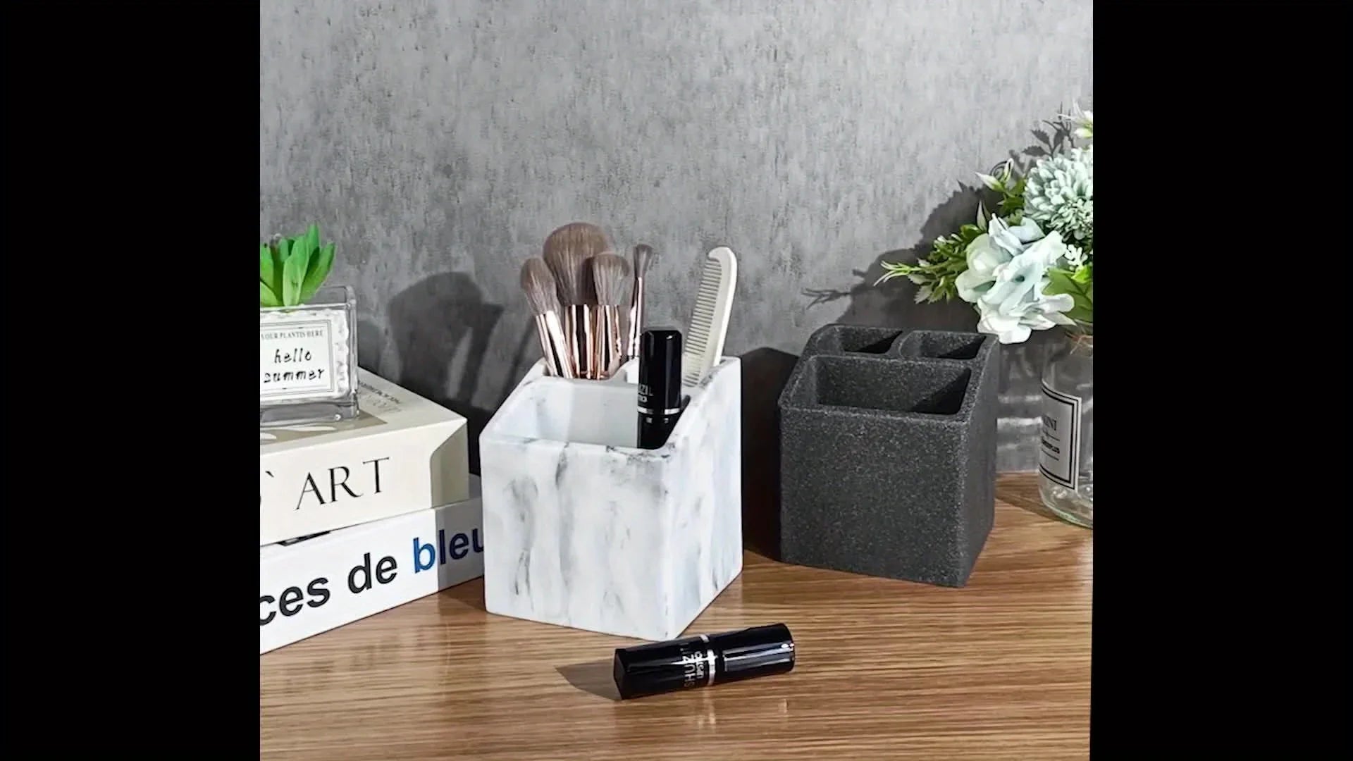 3-slot Toothbrush Holder with Drain Hole - Durable Resin Bathroom Organizer for Toothpaste &... - House Of Avana