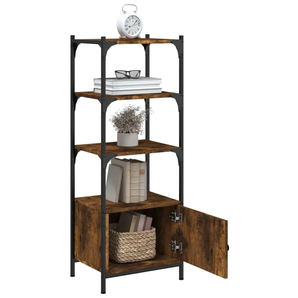 Bookcase 3-Tier Smoked Oak 41x30x109.5 cm Engineered Wood House Of Avana