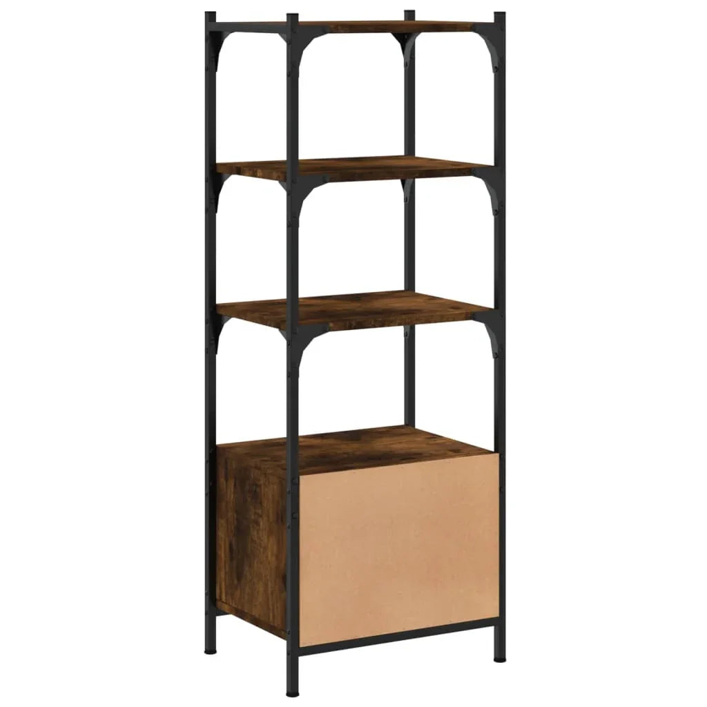 Bookcase 3-Tier Smoked Oak 41x30x109.5 cm Engineered Wood House Of Avana