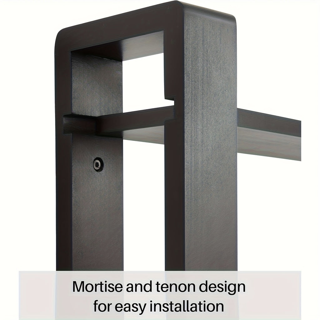 [3-Tier Walnut Shelf] 3-Tier Walnut Wood Floating Shelf with Drawers | Large Wall-Mounted Storage for Bedroom, Living Room, Office, Bathroom | Perfect for Plants, Photos, and Home Decor, Classic Design, Natural Wood Finish House Of Avana