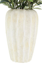 30" Faux Olive Arrangement in Artisan Vase, top view - House Of Avana