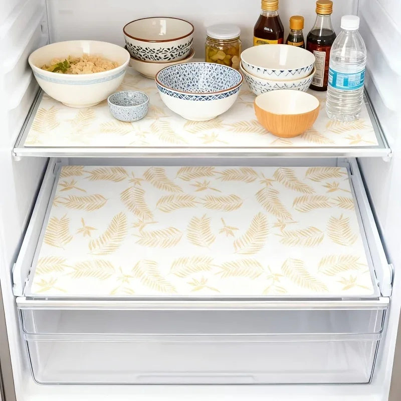 Refrigerator Pad - Non-Slip Golden Leaf Waterproof