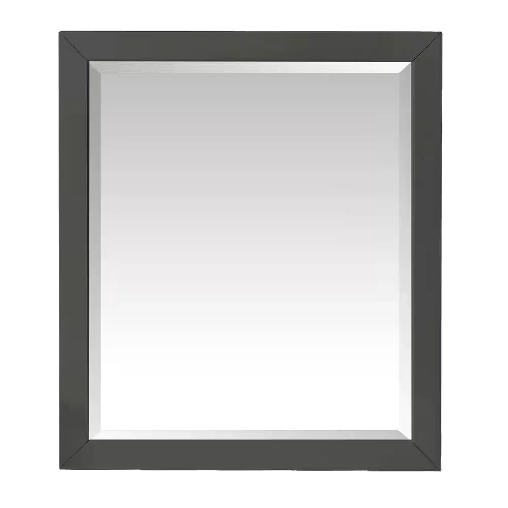 32-in x 28-in Bathroom Wall Mirror with Grey Solid Wood Frame