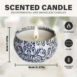 16pcs Blue And White Porcelain Scented Candle Smokeless, No Drip, Elegant Romantic Candle, Suitable For Family, Swimming Pool, Sabbath, Wedding, Church, Also Very Suitable For Halloween, Thanksgiving, Valentine'S Day And So O House Of Avana