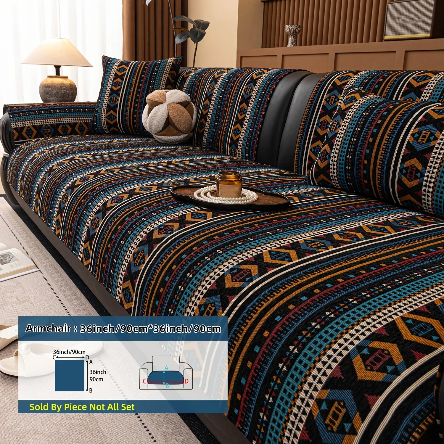 Sofa Cushion - Non-slip Chenille Geometric Multi-size