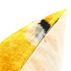 Handmade 16x16 Silk Velvet Geometric Throw Pillow in Gold and Gray – Luxury Down Feather Insert Canvello