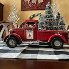 1pc Christmas Vintage Red Truck with Tree Figurine - Resin Collectible Tabletop Decor for Home & Holiday, Fashion Theme, Versatile Room Decor, Gift for Friends & Family House Of Avana