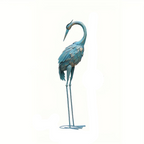 Blue Metal Crane Garden Statue House Of Avana