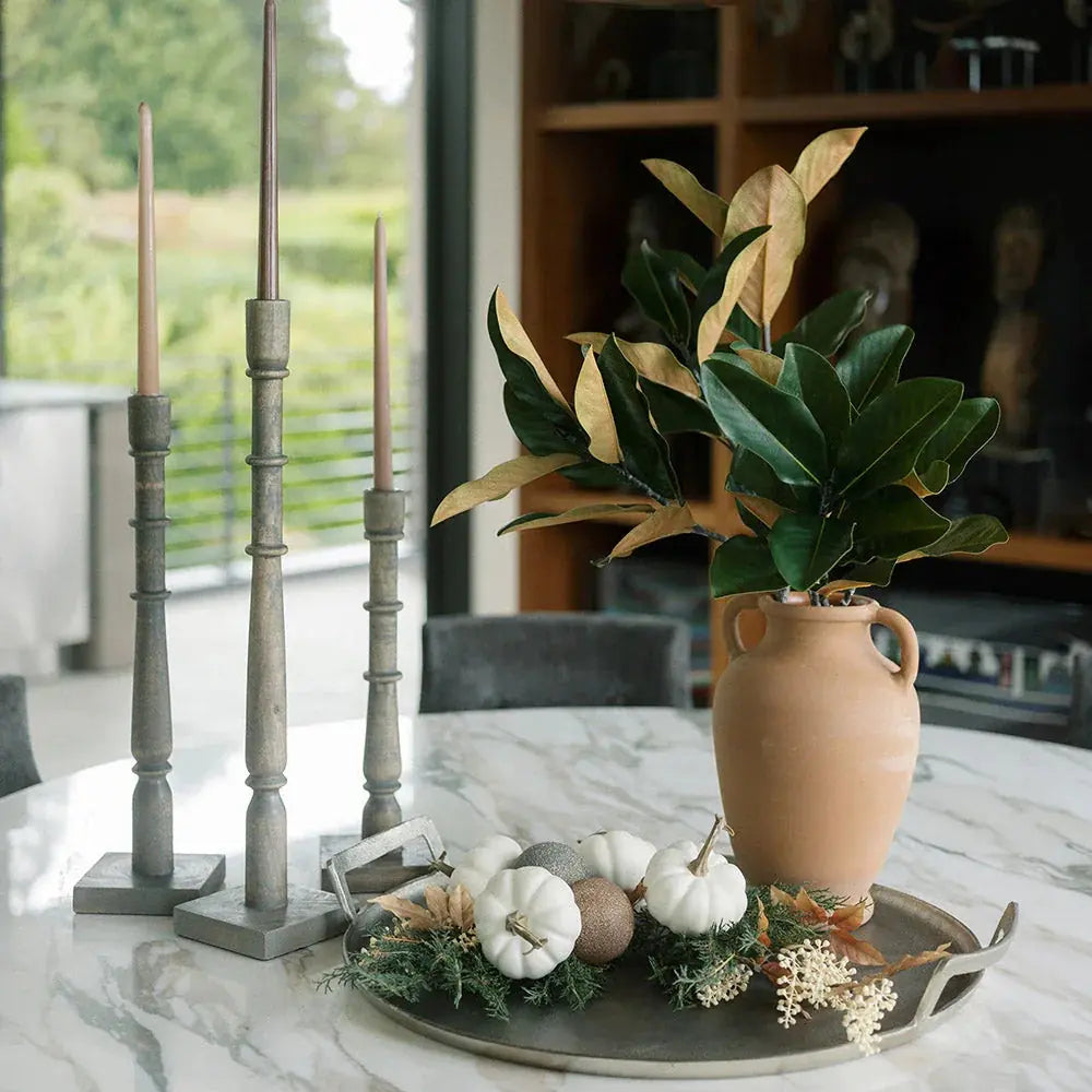 36" Faux Green Magnolia Leaf Stem, detail shot - House Of Avana