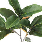 36" Faux Green Magnolia Leaf Stem, side view - House Of Avana