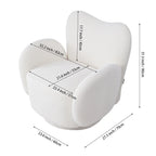 1pc 360° Swivel Plush Teddy Fabric Accent Chair, Sofas, Armchair, Swivel Chair- Heart-Shaped Back Rotating Lounge Chair with Removable Arms, Beige Reading Chair for Living Room Bedroom, Creamy White House Of Avana