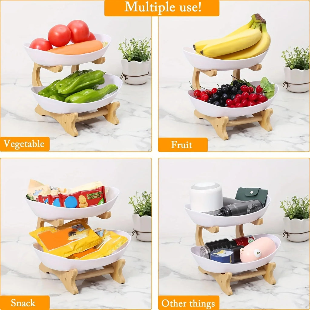 Fruit Basket - 2-Tier Wood
