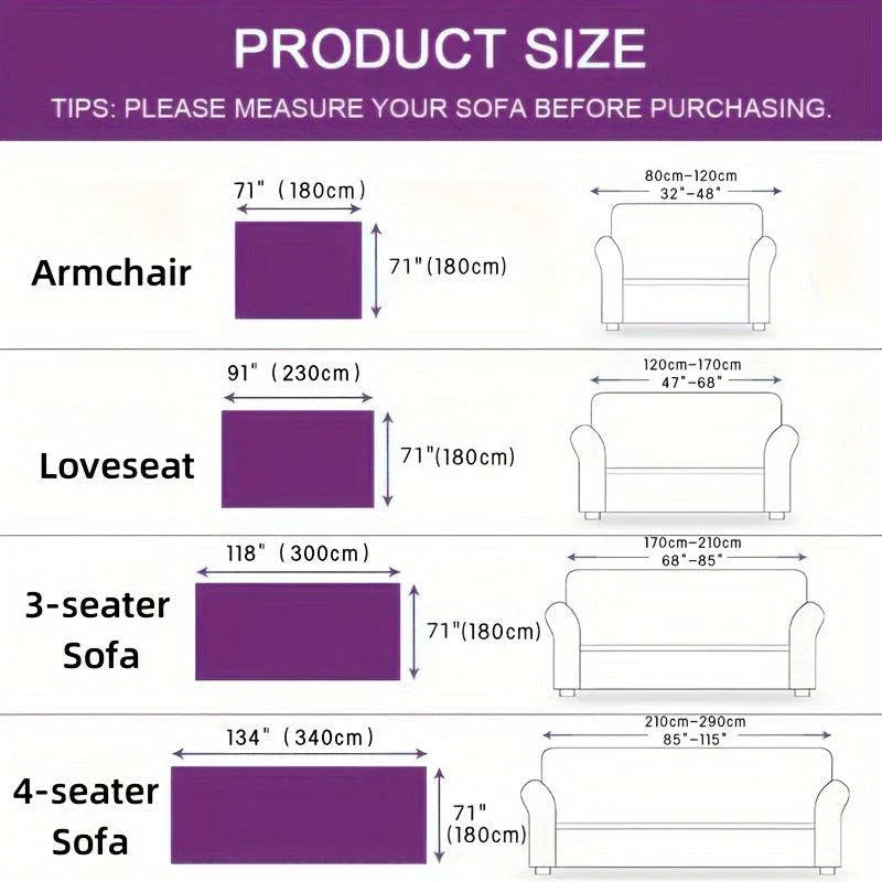 Soft & Cozy Chenille Reversible Sofa Cover - Black and White Couch topspet