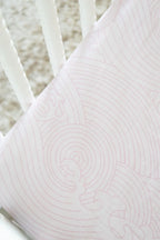 Organic Bamboo Cotton Blend Standard Crib Sheet in Pink Crashing Sea Waves Cradle Comforts Co.