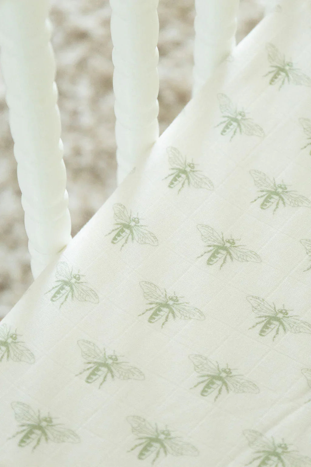 Organic Bamboo Blend Crib Sheet in Buzzy Bees Cradle Comforts Co.