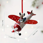 1pc Festive Christmas Airplane Ornament - Resin & Metal Hanging Decoration with Santa, Snowman, and Reindeer - Ideal for Holiday Tree, Party, and New Year Celebrations - No Power Needed, Easy to Hang, Christmas Decorations House Of Avana
