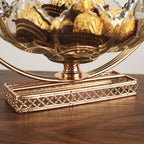 Gold Decor Bowl - Lotus Design Centerpiece