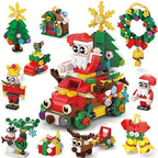 10-in-1 Mini Christmas Series Building Blocks Set, Christmas Gift Assembly Toy, Santa Claus and Snowman Model Kit, Holiday Birthday Gift, Halloween Thanksgiving Tabletop Decor, 352pcs with 10 Small Models or Combine into One House Of Avana