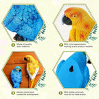 2pcs Art Deco Resin Parrot Sculptures - 12-Inch Lifelike Macaw Statues, Vibrant Green & Red Tropical Bird Wall Decor for Garden, Lawn, Tree, Outdoor Wedding Decoration, Wall-Mounted No Battery Needed, Garden Art | Detailed Fe House Of Avana