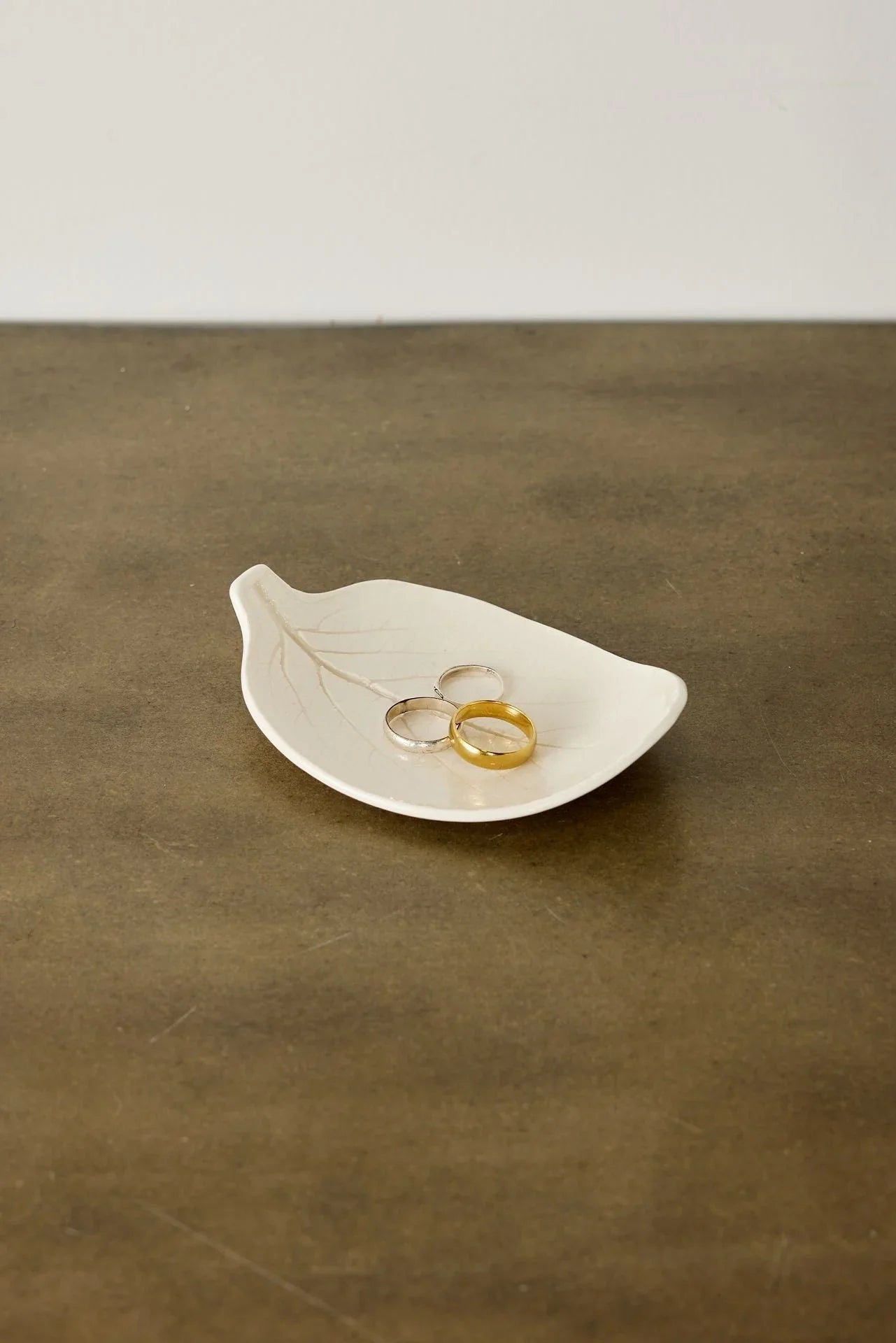 Porcelain Leaf Trinket Dish Kanju Interiors