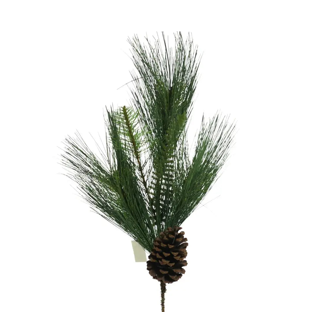 39325 20" Long Needle Pine with Pinecone, front view - House Of Avana