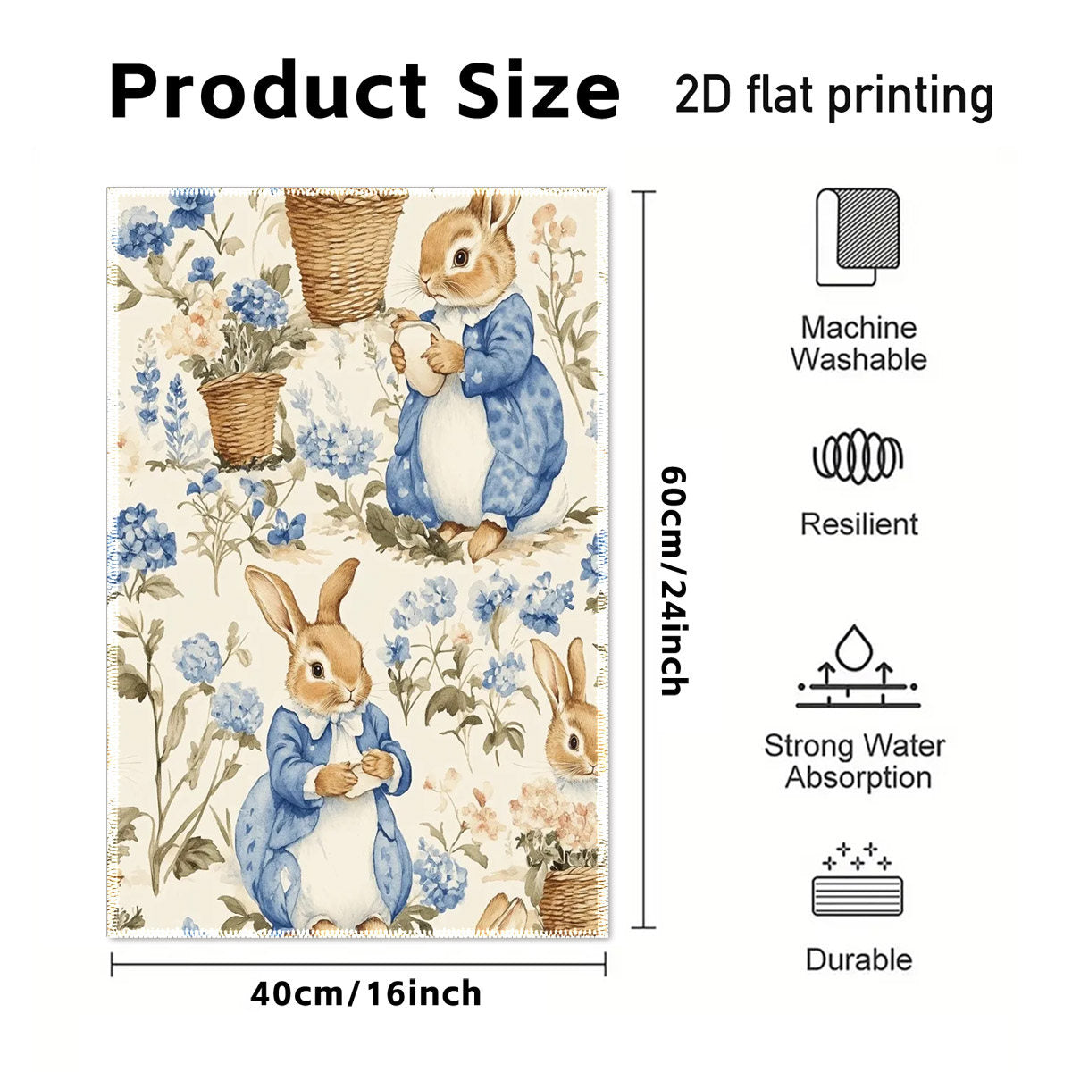 Cleaning Cloths - Cute Bunnies Blue Set