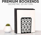 3D Cube Bookends – Geometric Metal Book Ends by Geomod