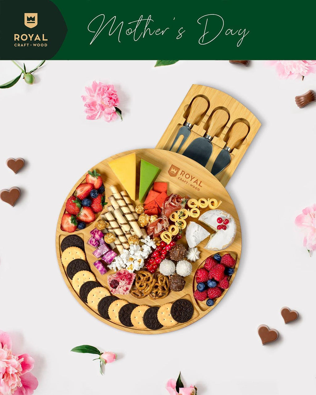 Cheese Board, Round Royal Craft Wood