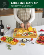 Cheese Board Set with Side Trays Royal Craft Wood