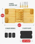 Cheese Board Set with Slate Plate Royal Craft Wood