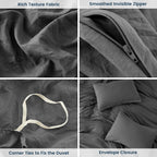 Stone Washed Duvet Cover Set - Gray