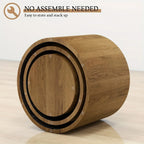 Kinder King Nested Coffee Table Three Piece Set, Circular Wooden Coffee Table, Modern Circular Table for Living Room And Bedroom, Emphasizing Side Table And End Table, Space Saving Design, No Need for Assembly House Of Avana