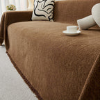 Update Sofa with Organic Couch Cover| Herringbone Chenille Tassels topspet