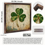 Shamrock Sign - Rustic Wooden Green 8x8 Inch