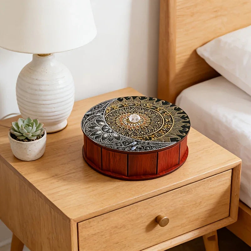 Wood Storage Box - Wooden Four-Compartment Organizer