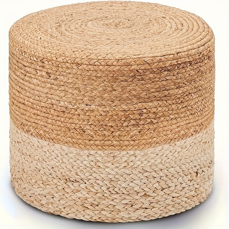 Natural Seagrass Foot Stool, Hand Weaving Round Ottoman, for Living Room, Outdoor Seat House Of Avana