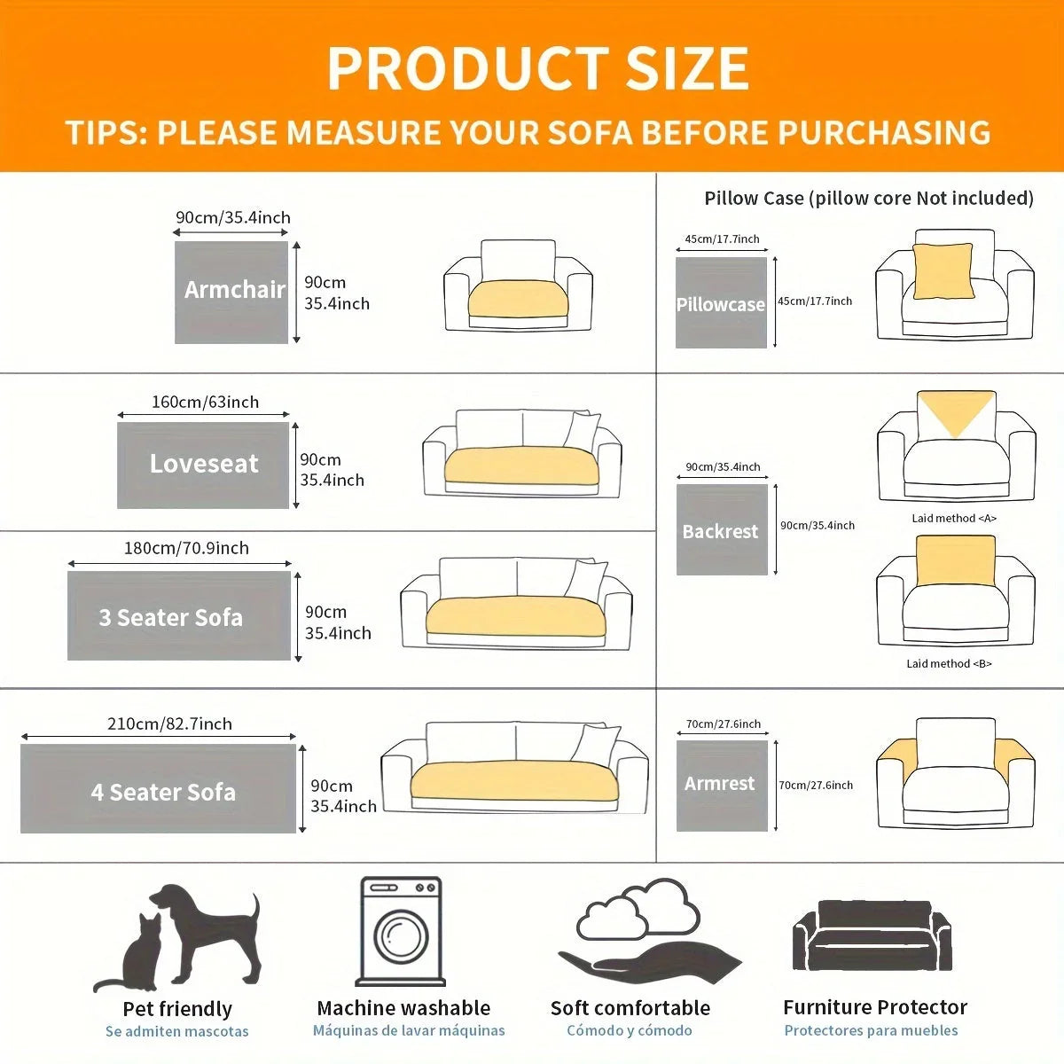 Linen Sofa Cover – Premium Stretchable Protector for Couches topspet