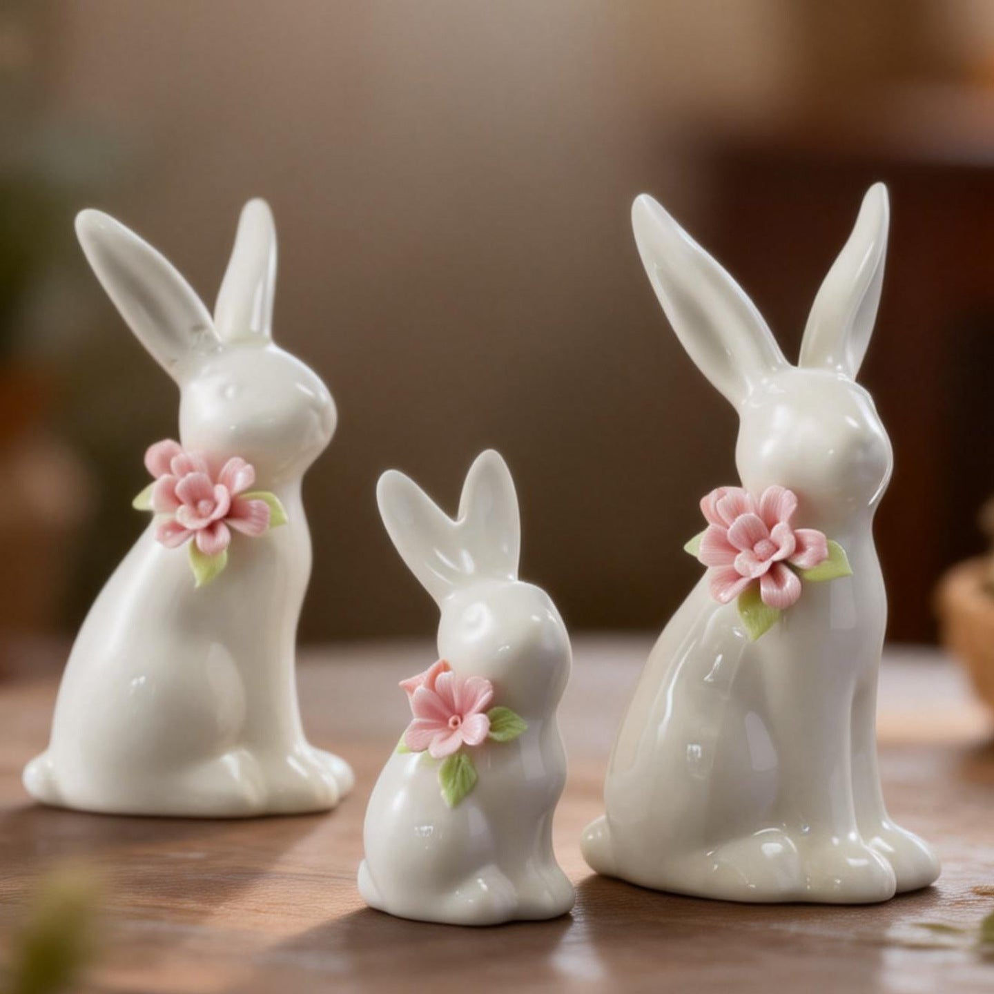 Easter Bunny Figurine - Vintage Ceramic 3pcs