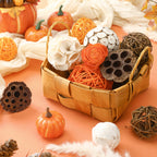 2 Pack Natural Rattan & Wicker Balls - Assorted Spherical Decorative Bowl Fillers for Home Centerpieces, Christmas Tabletop Decor, Living Room Accents, No Container Included, Christmas Decorations, Rustic Charm, Handcrafted L House Of Avana