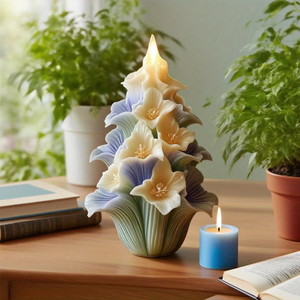 Colorful silicone mold with 3D floral bouquet design, flexible and detailed - House of Avana